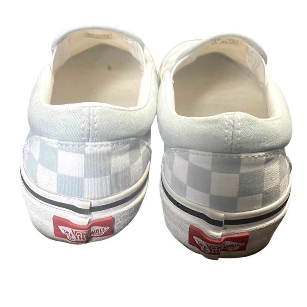 Vans Slip On Checkered Light Blue Size 5Y - Picture 2 of 5
